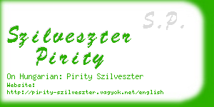 szilveszter pirity business card